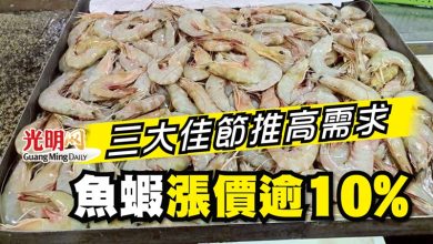 Photo of 三大佳節推高需求 魚蝦漲價逾10%