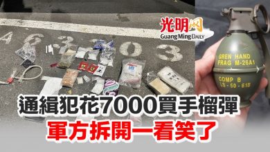 Photo of 通緝犯花7000買手榴彈 軍方拆開一看笑了