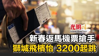 Photo of 新春返馬機票搶手 獅城飛檳怡 3200起跳