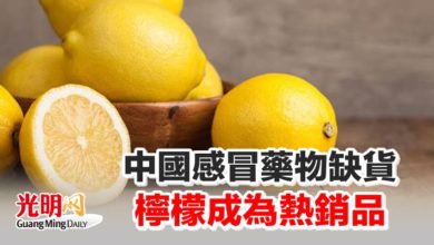 Photo of 中國感冒藥物缺貨 檸檬成為熱銷品