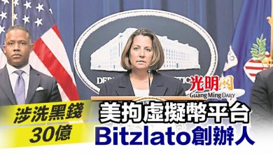 Photo of 涉洗黑錢30億 美拘虛擬幣平台Bitzlato創辦人