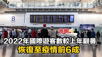 Photo of 2022年國際遊客數較上年翻番 恢復至疫情前6成