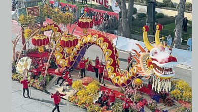 Photo of 美新年玫瑰花車遊行 巨龍花車奪最大獎