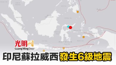 Photo of 印尼蘇拉威西發生6級地震