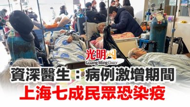 Photo of 資深醫生：病例激增期間 上海七成民眾恐染疫