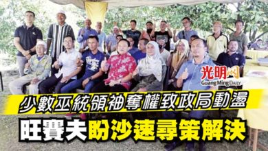 Photo of 少數巫統領袖奪權致政局動盪 旺賽夫盼沙速尋策解決