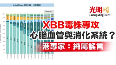 Photo of XBB毒株專攻心腦血管與消化系統？ 港專家：純屬謠言