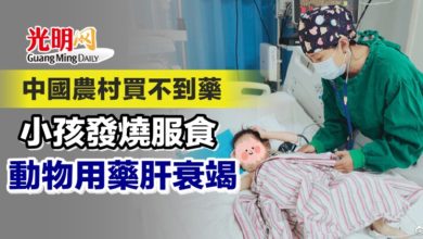 Photo of 中國農村買不到藥 小孩發燒服食動物用藥肝衰竭