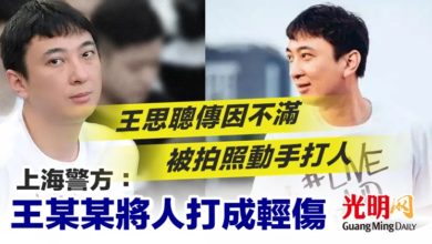 Photo of 王思聰傳因不滿被拍照動手打人 上海警方：王某某將人打成輕傷