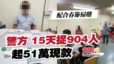 Photo of 配合春節掃賭     警方 15天捉904人 起51萬現款