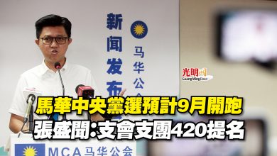 Photo of 馬華中央黨選預計9月開跑  張盛聞：支會支團420提名