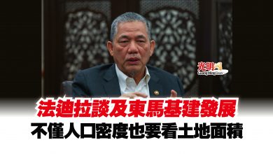 Photo of 法迪拉談及東馬基建發展 不僅人口密度也要看土地面積