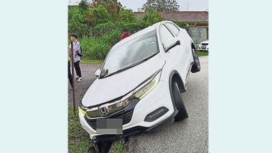 Photo of 甘榜怡力道路多陷阱 新春期間3車掉溝