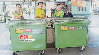 Photo of 黃毓翔撥7800元 購垃圾桶贈神廟學校組屋