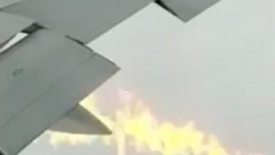 Photo of 達美航空機翼起火 嚇哭乘客 迫降蘇格蘭