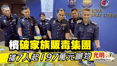 Photo of 檳破家族販毒集團 捕7人起197萬元贓物