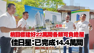 Photo of 檳目標建好22萬間各類可負擔屋  佳日星：已完成14.4萬間