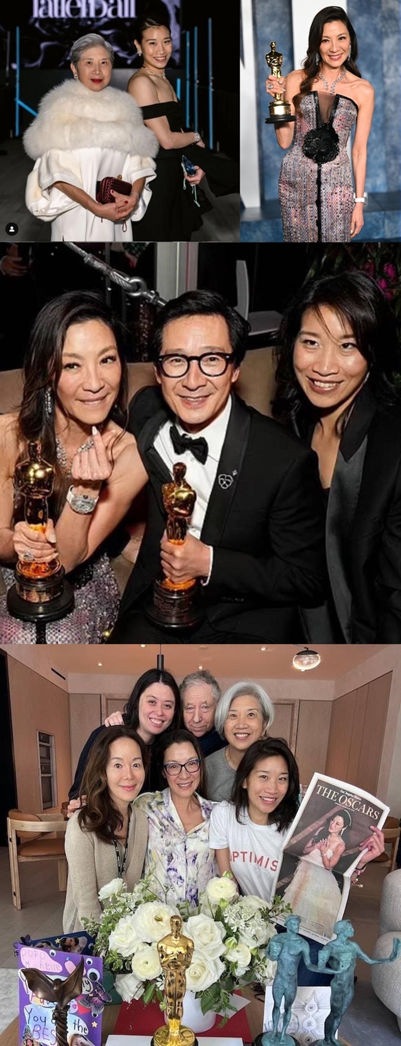 楊紫瓊前夫潘迪生女兒潘楚穎，與生母楊敏德專程遠赴美國祝賀楊紫瓊奪獎。