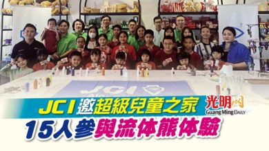 Photo of JCI邀超級兒童之家 15人參與流体熊体驗