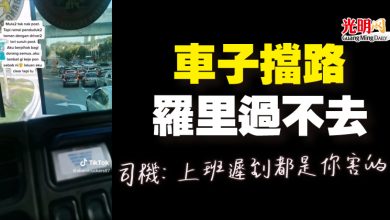 Photo of 車子擋路羅里過不去 司機：上班遲到都是你害的