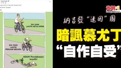 Photo of 納吉發“迷因”圖 暗諷慕尤丁“自作自受”