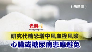Photo of 研究代糖恐增中風血栓風險  心臟或糖尿病患應避免