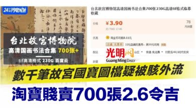 Photo of 數千筆故宮國寶圖檔疑被駭外流 淘寶賤賣700張2.6令吉