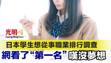 Photo of 日本學生想從事職業排行調查 網看了“第一名”嘆沒夢想
