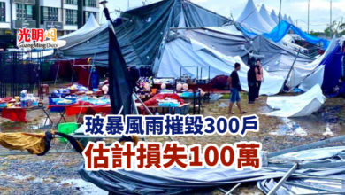 Photo of 玻暴風雨摧毀300戶 估計損失100萬