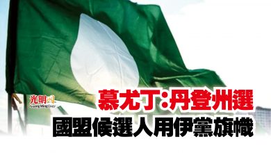 Photo of 慕尤丁:丹登州選 國盟候選人用伊黨旗幟