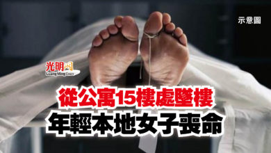 Photo of 從公寓15樓處墜樓  年輕本地女子喪命