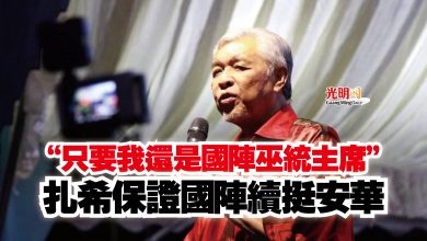 Photo of “只要我還是國陣巫統主席”  扎希保證國陣續挺安華