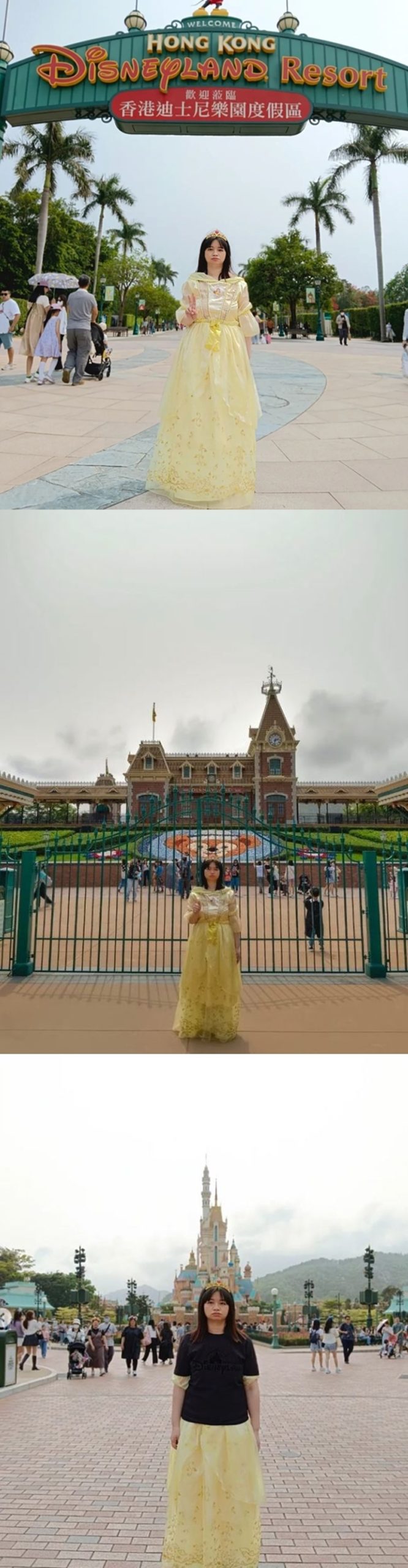 阿儀穿公主服去迪士尼樂園。