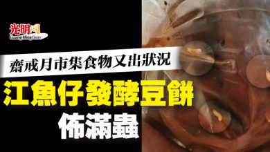 Photo of 齋戒月市集食物又出狀況　江魚仔發酵豆餅佈滿蟲