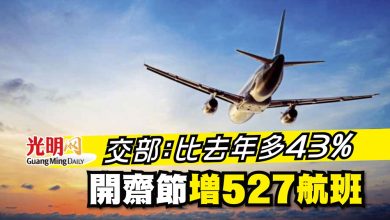 Photo of 交部：比去年多43%  開齋節增527航班