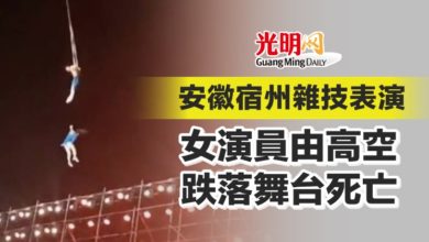 Photo of 安徽宿州雜技表演 女演員由高空跌落舞台死亡