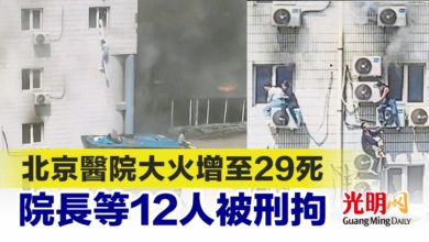 Photo of 北京醫院大火增至29死 院長等12人被刑拘