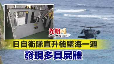 Photo of 日自衛隊直升機墜海一週 發現多具屍體