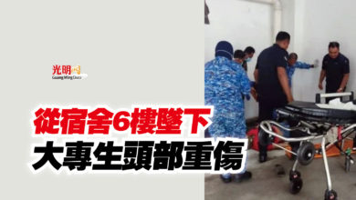 Photo of 從宿舍6樓墜下 大專生頭部重傷