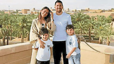 Photo of 和家人在沙地遊玩 梅西：度過美好一天