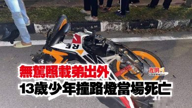 Photo of 無駕照載弟出外  13歲少年撞路燈當場死亡