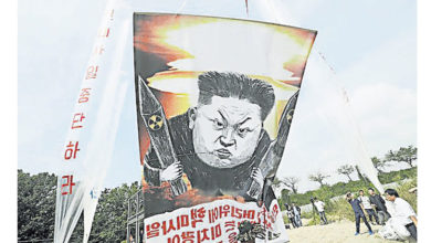 Photo of 韓脫北者團體放氣球　向朝鮮空投反朝傳單