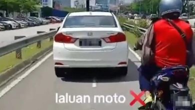 Photo of 轎車闖摩托專用車道行駛 警開檔調查