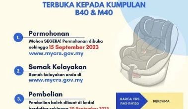 Photo of 買兒童安全椅補貼RM150  開放B40和M40家庭申請