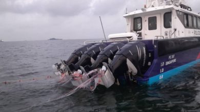 Photo of 獅城海岸警衛隊越大馬海域毀漁船拖網 海事執法機構抗議