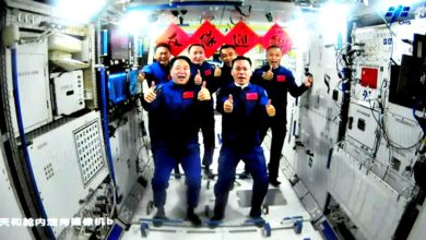 Photo of 順利進駐中國太空站 神舟17與16航天員大合照