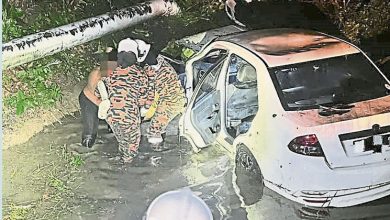 Photo of 轎車失控撞入大溝 5人自救 消拯員救出癱瘓婦