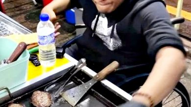Photo of 身障志不窮 輪椅男賣漢堡自食其力