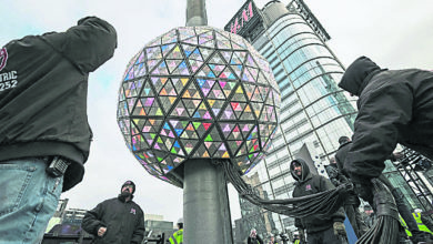 Photo of 跨年狂歡倒計時  紐時廣場測試水晶球