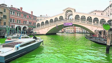 Photo of 【迪拜氣候峰會】環保分子抗議大會欠進展 威尼斯運河染成一片綠
